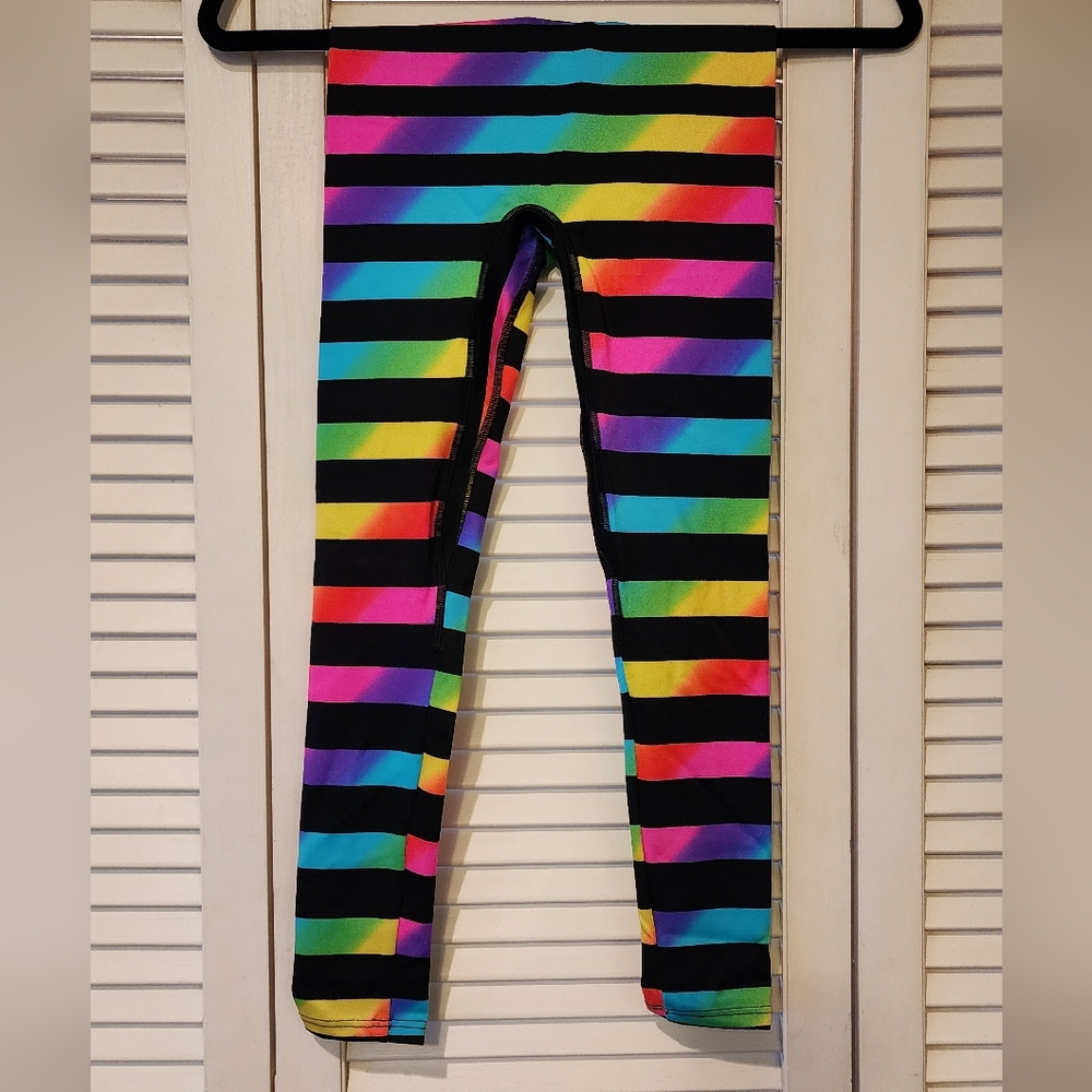 K Deer Kids Rainbow Striped Leggings